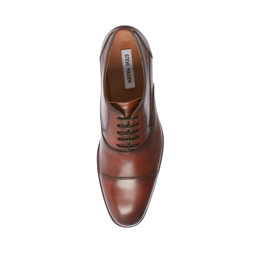 Dark Brown Steve Madden Proctor Leather Men's Derby Shoes | PH 1320ULT